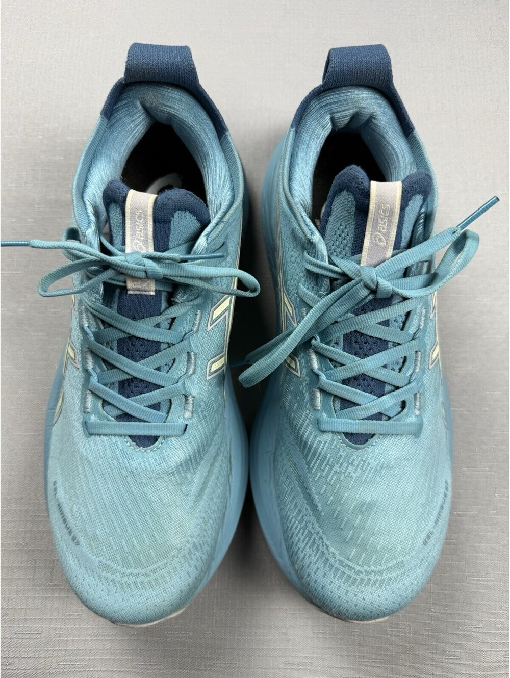 ASICS Gel-Nimbus 27 Running Shoes Size Womens US 9 1/2 Stillwater/Cream (Blue) - Picture 3 of 9